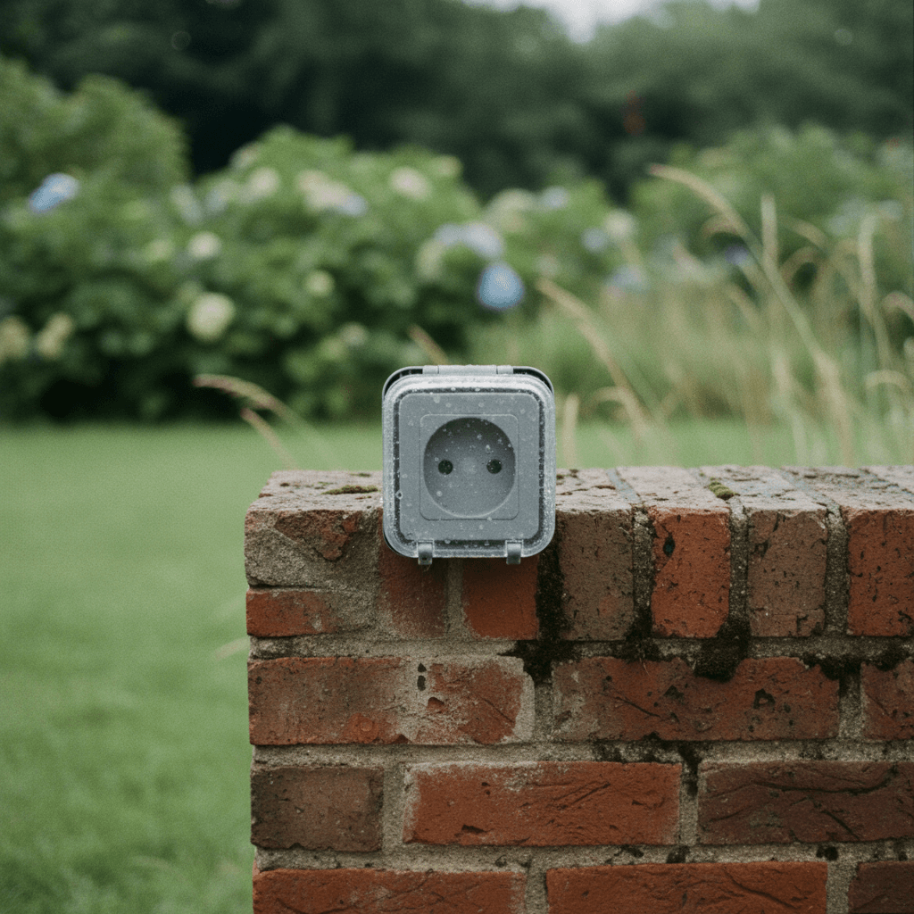 Außensteckdose im Garten