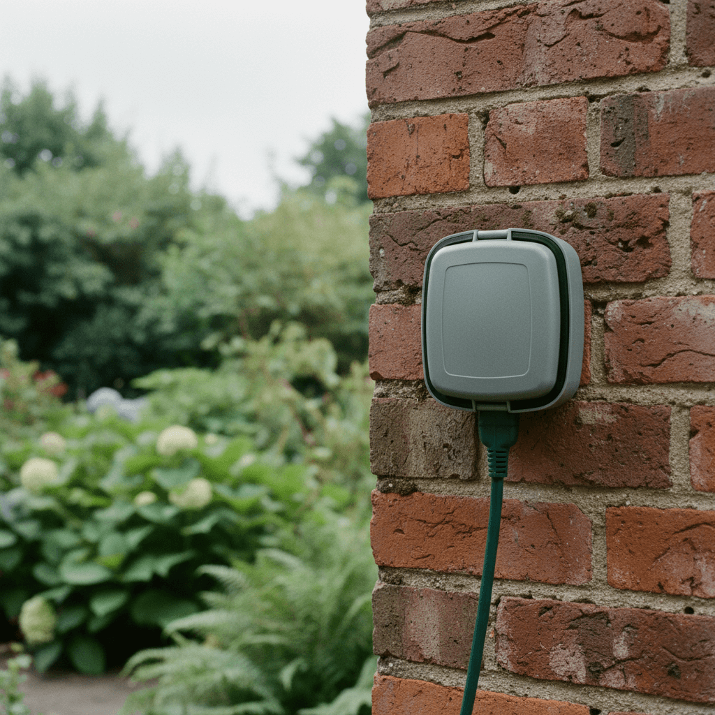 Außensteckdose im Garten